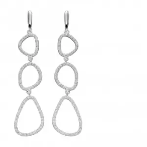 Image of Zirconia Pebble Outline Drop Earrings E5820C