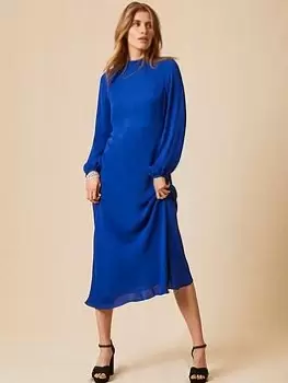 Image of Mint Velvet Bias Cut Midi Dress, Azure, Size 12, Women