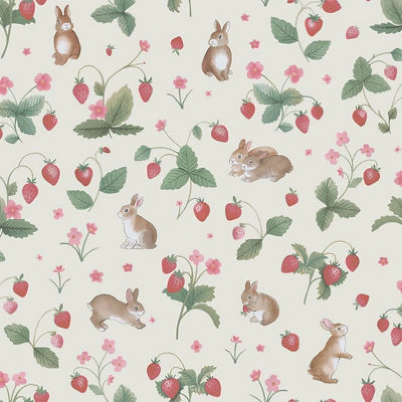 Image of Holden Decor Bunnies & Berries Cream / Multi Children's Wallpaper, Multi 14140