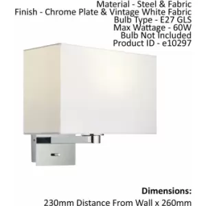 Image of Loops - Wall Light Chrome Plate & Vintage White Fabric 60W E27 Dimmable e10297