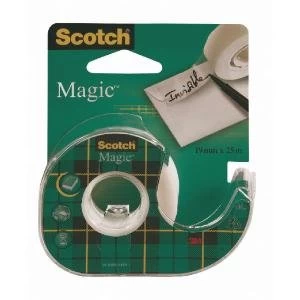 Image of Scotch Magic Tape 810 19mm x 25m with Dispenser Pack of 12 8-1925D
