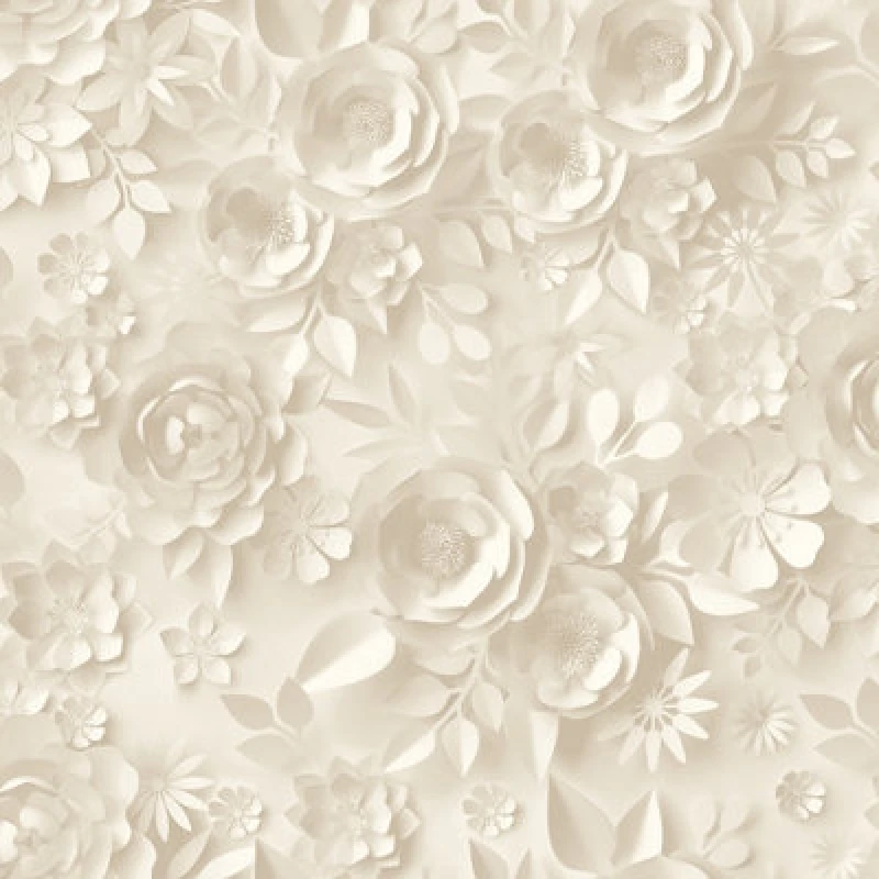 Image of Muriva Cream Floral 3D Effect Embossed Wallpaper