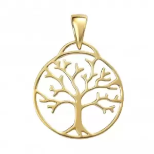 Image of Sterling Silver Gold Plated Tree Of Life Pendant P4867