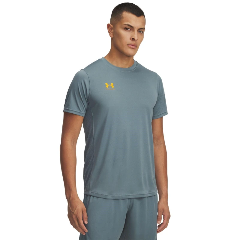 Image of Under Armour Challenger Training Short Sleeve T-Shirt Mens Grey/Orange male XL