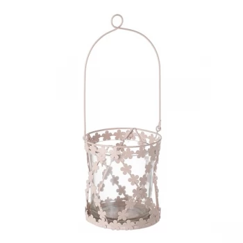 Image of Pink Metal Floral Trellis TLight Holder By Heaven Sends