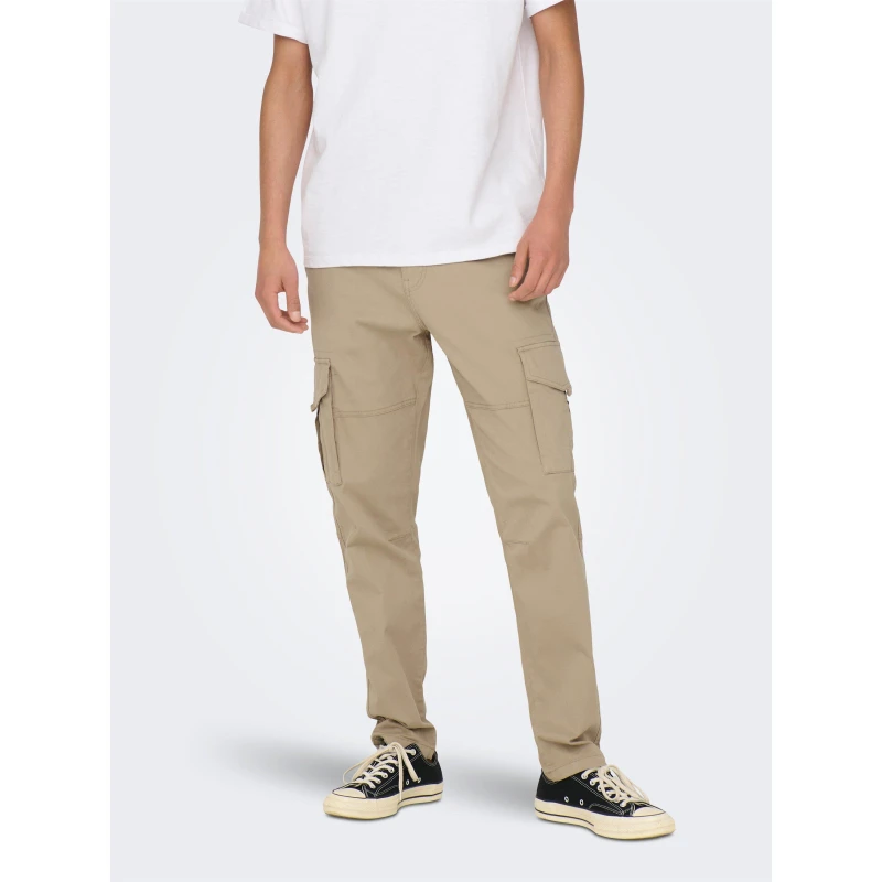 Image of Only and Sons Dean Cargo Trousers - Beige Beige 34 R