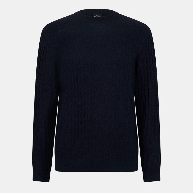 Image of Armani Exchange Mens Crew Neck Jumper Crew Neck Jumpers S Blue 32293718350