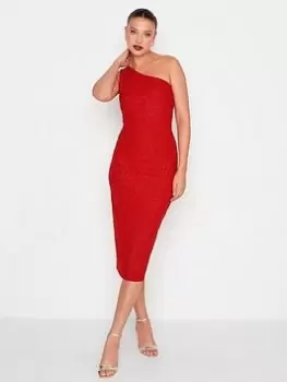 Image of Long Tall Sally Glitter Bodycon Dress - Red, Size 18, Women