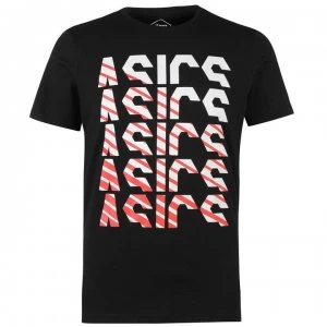Image of Asics Fade T Shirt Mens - Black/Wht/Red