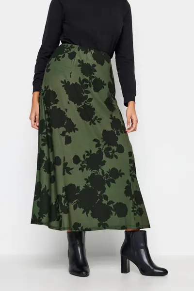 Image of M&Co Floral Print Maxi Skirt Green