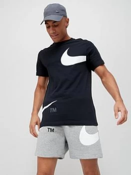 Image of Nike Swoosh Graphic T-Shirt - Black, Size S, Men