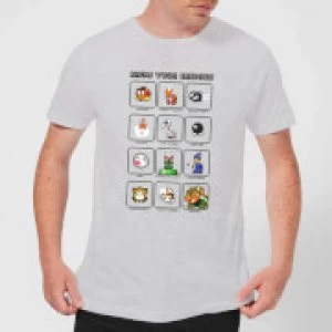 Image of Nintendo Super Mario Know Your Enemies Mens T-Shirt - Grey - S