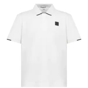 Image of CP Company Patch Logo Polo Shirt - White
