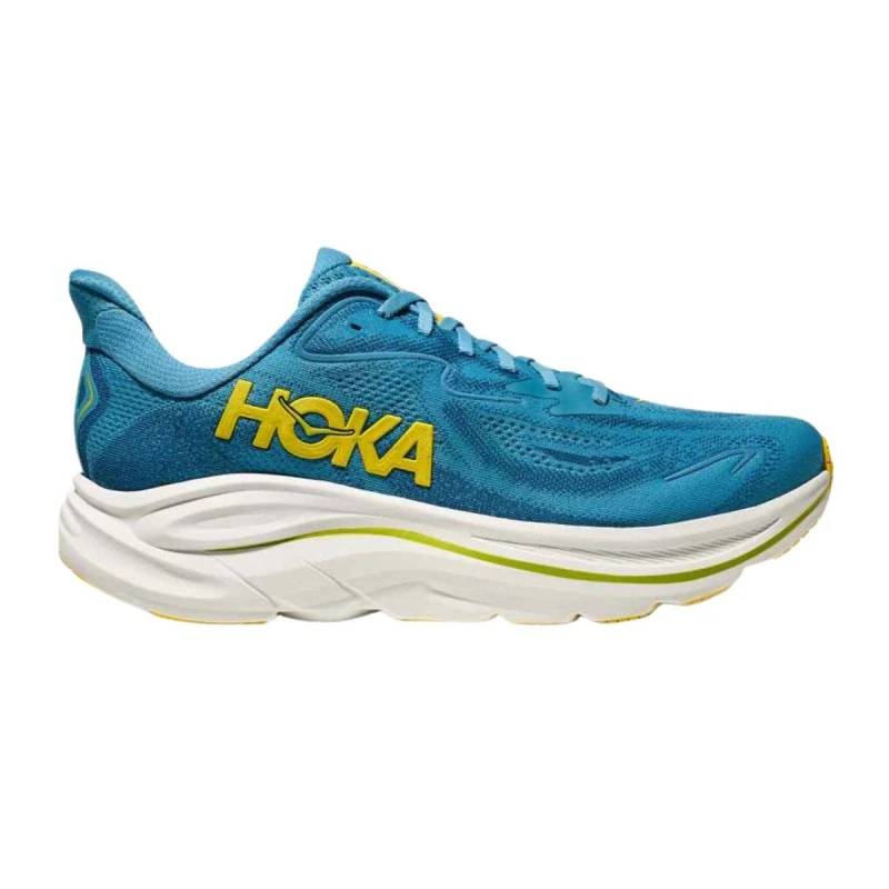 Image of Hoka Clifton 10 Blue Yellow AW25 Shoes, Size EU 44