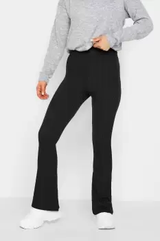 Image of Petite Ribbed Flare Trousers