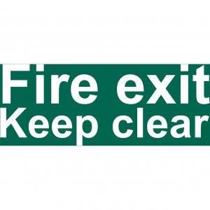 Image of Draper Fire Exit Keep Clear Sign 200mm 50mm Standard