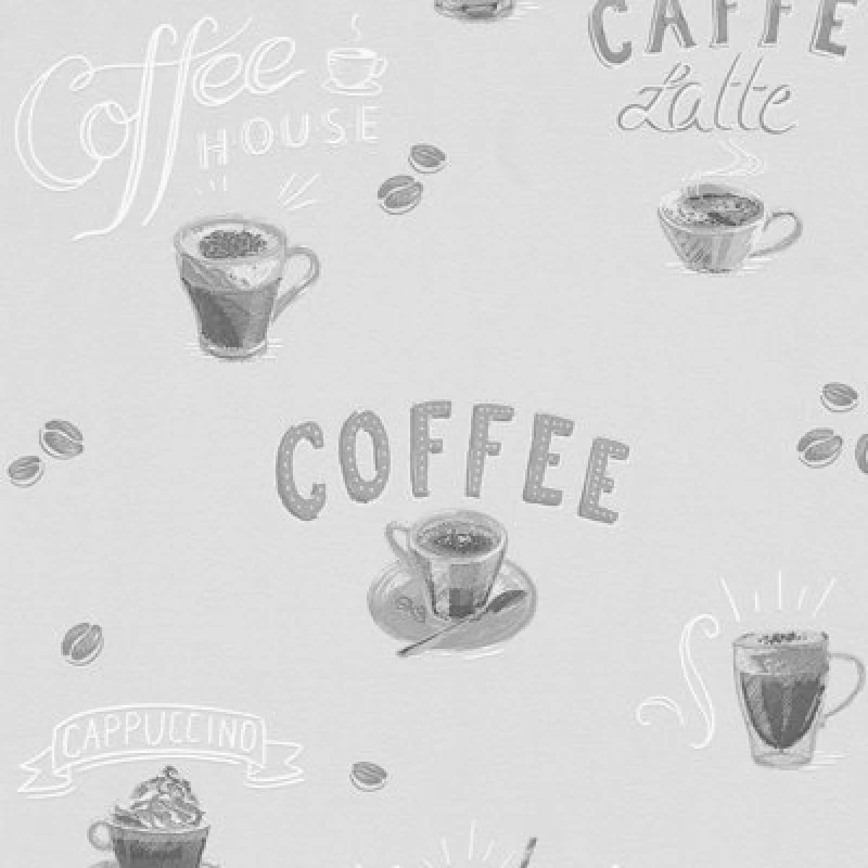 Image of Erismann Grey Coffee House Cafe Latte Wallpaper Paste The Wall Vinyl Kitchen 10088-10