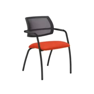 Image of Dams MTO Tuba Black 4 Leg Frame Conference Chair with Half Mesh Back - Lombok Gr