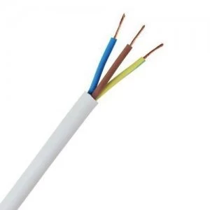 Image of Zexum 0.5mm 3 Core PVC Flex Cable White Round 2183Y - 5 Meter
