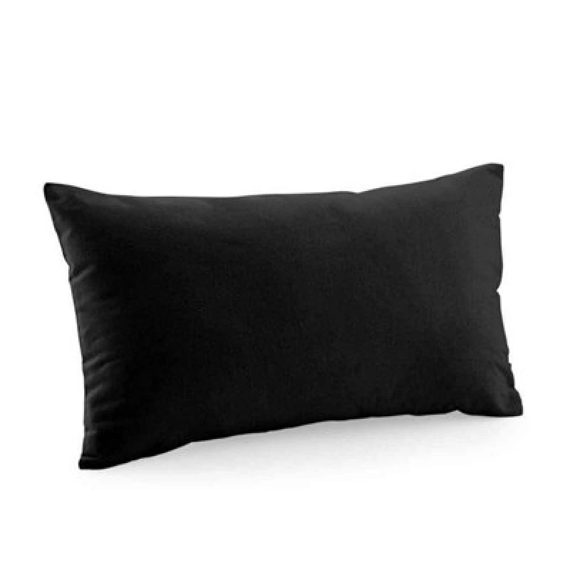 Image of Westford Mill Cotton Canvas Square Cushion Cover Black (50Cm X 50Cm)