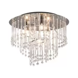 Image of Terre Crystal Ceiling Light, Chrome, 4x G9