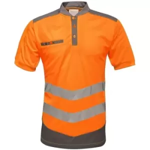 Image of Regatta Mens Tactical Hi Vis Polo Shirt (S) (Orange/Grey) - Orange/Grey
