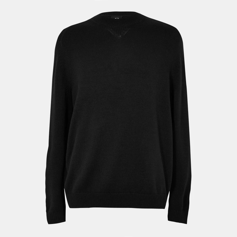 Image of Armani Exchange Mens Crew Neck Jumper Black UC001 male S