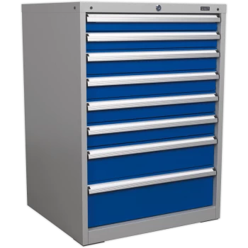 Image of Sealey Premier Industrial Workstation Cabinet 8 Drawer Blue / Grey