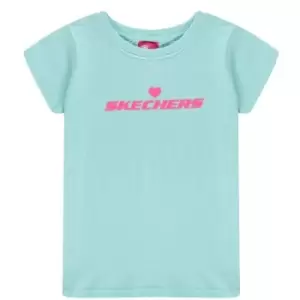 Image of Skechers Heart Short Sleeve T Shirt - Blue