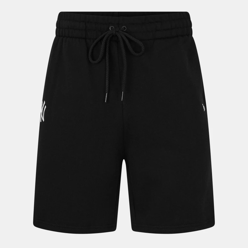 Image of New Era Mens Essential Fleece Jogger Shorts NY Black male Medium
