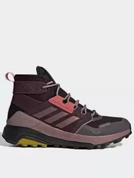 Image of adidas Terrex Trail Maker Mid Cold.rdy Hiking Shoes, Red/White, Size 6.5, Women