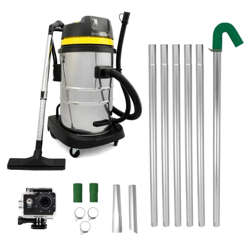 Image of Monstershop 60L Wet & Dry Vacuum, Gutter Vacuum Poles & Camera in Silver Silver Unisex