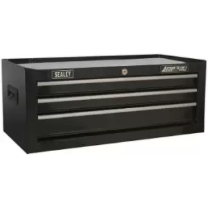 Image of 670 x 315 x 255mm BLACK 3 Drawer MID-BOX Tool Chest Lockable Storage Cabinet