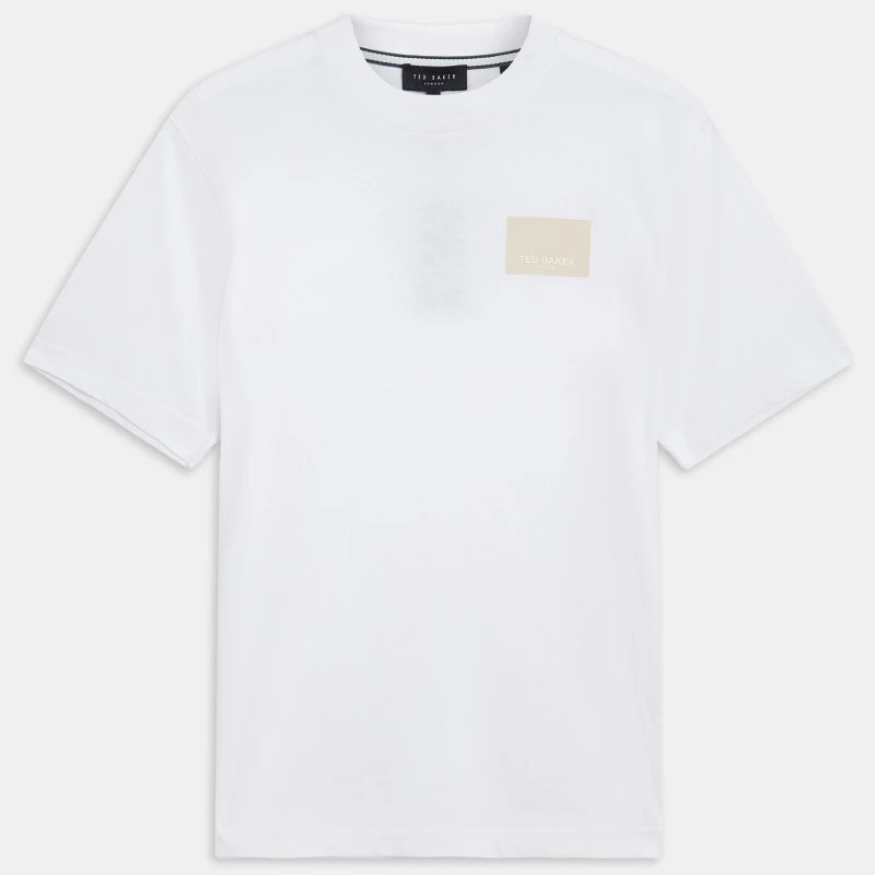 Image of Ted Baker SS Box Graphic Logo Tee White male XS (1)