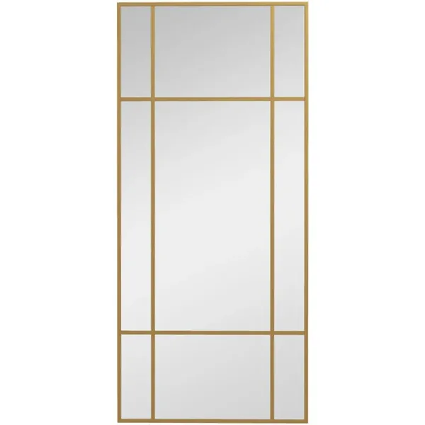 Image of HOMCOM Window Style Vanity Mirror 110 x 50cm - Gold 830-824V81GD