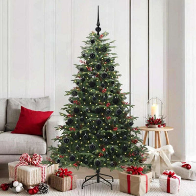 Image of Vidaxl Artificial Christmas Tree With LED Strip Lights Green 180 Cm