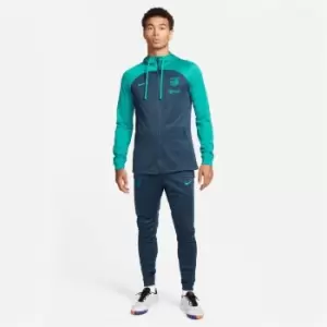 Image of Nike Barcelona Strike Mens Nike Dri-FIT Soccer Hooded Knit Tracksuit - Blue