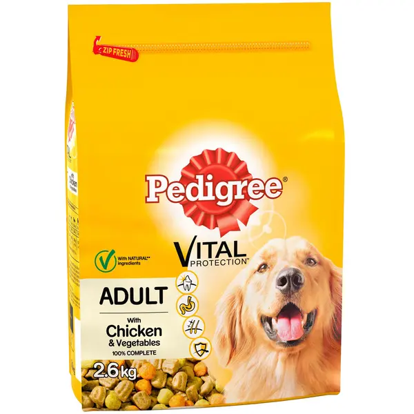 Image of Pedigree Complete Adult Chicken and Vegetable Dog Food 2.6kg