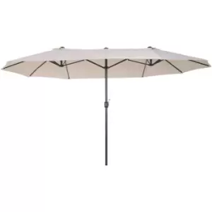 Image of Sun Umbrella Canopy Double-sided Crank Sun Shade Shelter 4.6M Beige - Outsunny