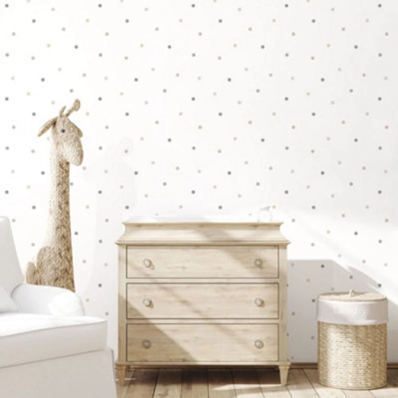 Image of Galerie Tiny Tots 2 Beige Grey Tan Dots Smooth Wallpaper