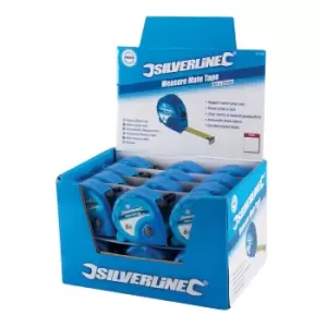Image of Silverline Measure Mate Tape Display Box 24pce 8m / 26ft x 25mm 675126