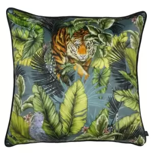 Image of Prestigious Textiles Bengal Tiger Twilight Cushion Cover (55cm x 55cm) (Multicoloured)