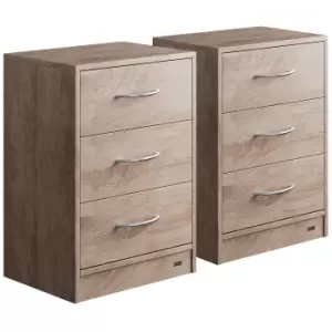Image of Bedside Table Eloise 2 Pcs. Oak 54x39x28cm