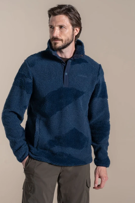 Image of Craghoppers Craghoppers Men Angletarn Overhead Insulating Fleece in Blue Size: Medium Blue M Male 5063260130776