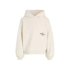 Image of Calvin Klein Jeans Monogram Off Placed Hoodie - Grey