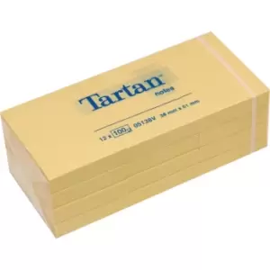 Image of Post-it Tartan Notes 38MMX51MM Yellow (Pack-12)