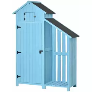 Image of Outsunny - Garden Storage Shed Outdoor Firewood House w/ Waterproof Asphalt Roof