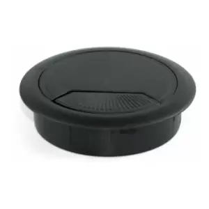 Image of Emuca - pc Computer Desk Plastic Grommet 80mm - Colour Black - Pack of 2