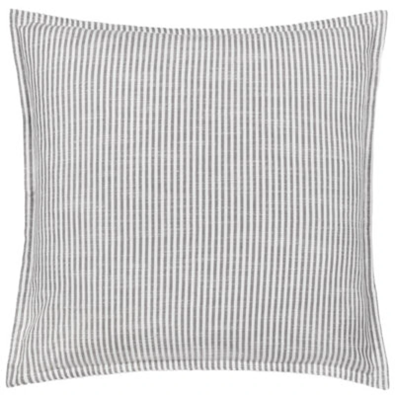 Image of Yard Truro Stripe Reversible 100% Cotton Cushion in Grey Size: 45cm x 45cm Grey Unisex 45cm x 45 cm