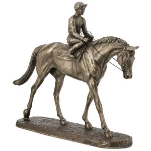 Image of Horse Racing Going To The Post by Harriet Glen Cold Cast Bronze Sculpture 22cm